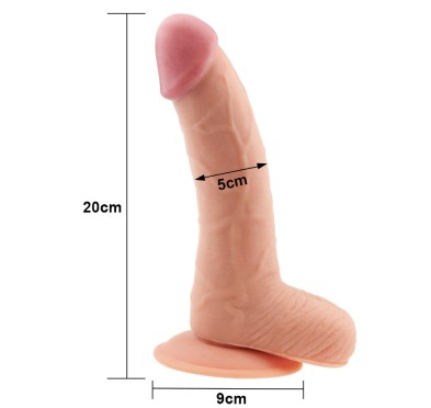 Grube żylaste dildo z przyssawką i jadrami 20 cm